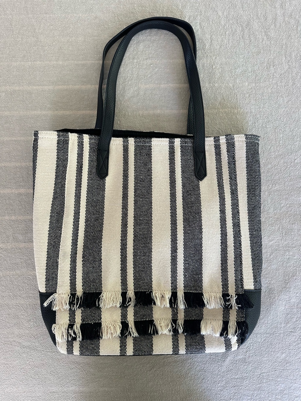 Old Navy Black and White Striped Tote